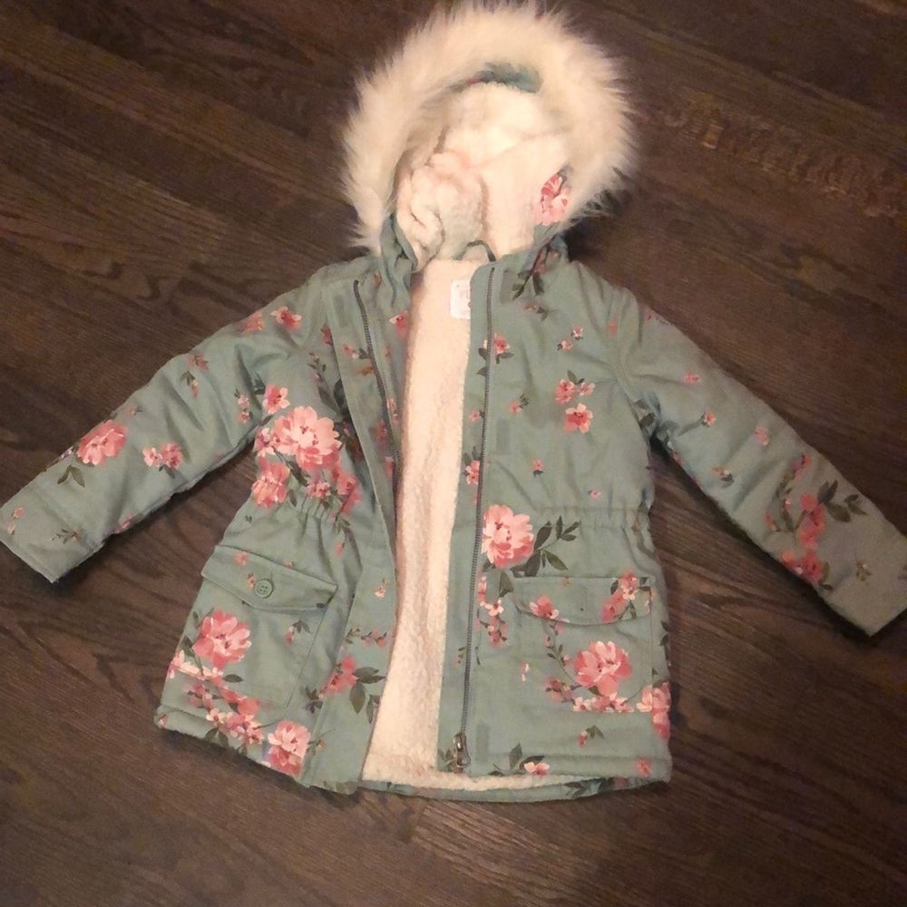 Children’s Land floral winter parka size 5